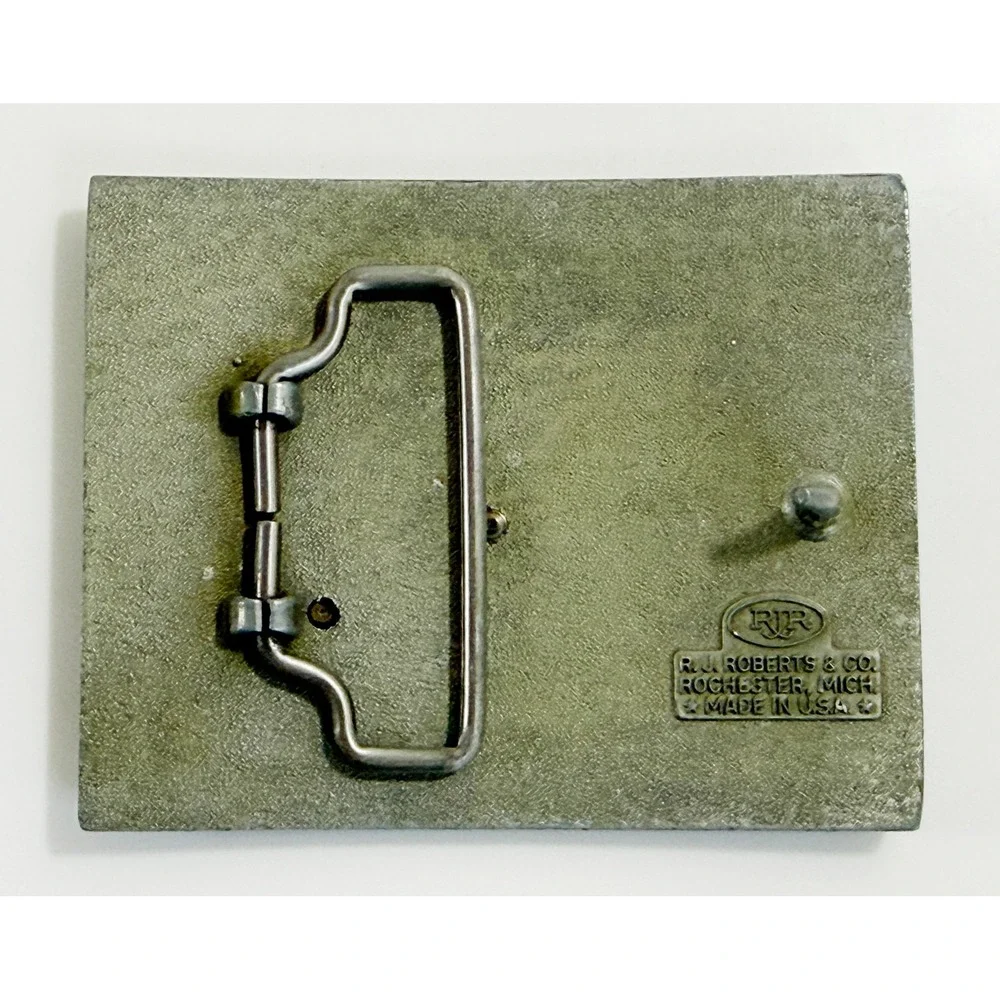 R.J. Roberts Belt‎ Buckle Mens Silver Chevrolet Certified Technician Vintage
